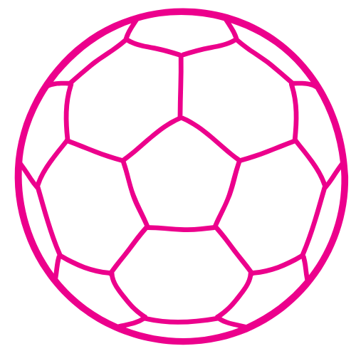 An icon of a football in pink